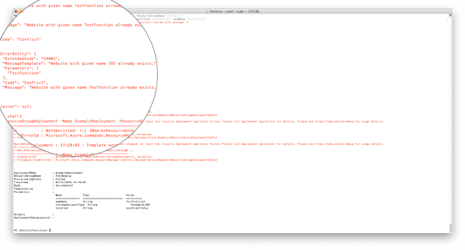 Error while deploying ARM Template