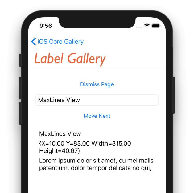 MaxLines in action on iOS