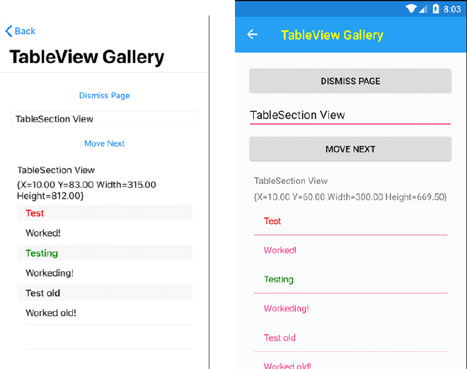 TableSection.TextColor in action