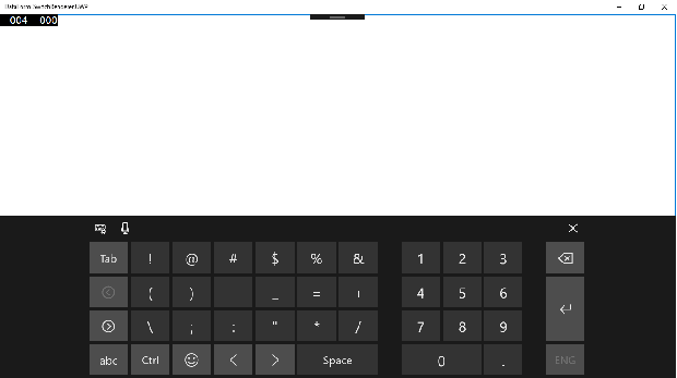 Keyboard shown in numeric mode on UWP